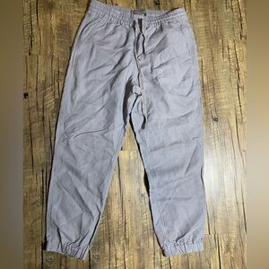 J. Crew Point Sur Womens Seaside Pants Grey pull linen elastic waist joggers 4